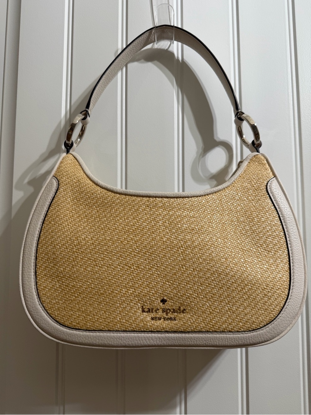 kate spade Straw Hobo Shoulder Bag in Natural and Cream